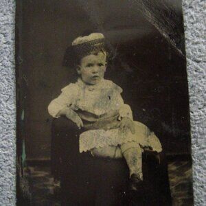 Tintype Antique 1900's Baby Child Photo